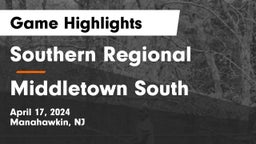 Southern Regional  vs Middletown South  Game Highlights - April 17, 2024