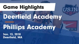 Deerfield Academy  vs Phillips Academy  Game Highlights - Jan. 13, 2018