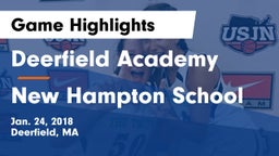 Deerfield Academy  vs New Hampton School  Game Highlights - Jan. 24, 2018