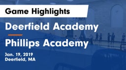 Deerfield Academy  vs Phillips Academy  Game Highlights - Jan. 19, 2019