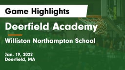 Deerfield Academy  vs Williston Northampton School Game Highlights - Jan. 19, 2022