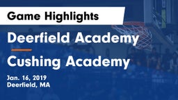 Deerfield Academy  vs Cushing Academy  Game Highlights - Jan. 16, 2019