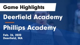 Deerfield Academy  vs Phillips Academy Game Highlights - Feb. 26, 2020