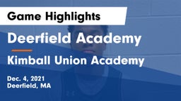 Deerfield Academy  vs Kimball Union Academy Game Highlights - Dec. 4, 2021