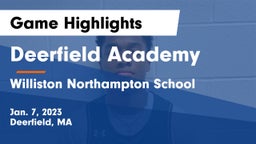 Deerfield Academy  vs Williston Northampton School Game Highlights - Jan. 7, 2023