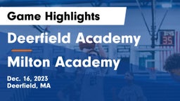 Deerfield Academy vs Milton Academy Game Highlights - Dec. 16, 2023
