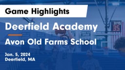Deerfield Academy vs Avon Old Farms School Game Highlights - Jan. 5, 2024