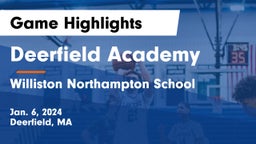 Deerfield Academy vs Williston Northampton School Game Highlights - Jan. 6, 2024