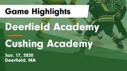 Deerfield Academy  vs Cushing Academy  Game Highlights - Jan. 17, 2020