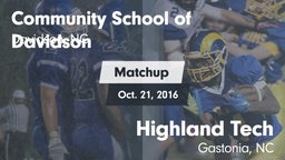 Matchup: Comm School Davidson vs. Highland Tech  2016