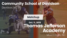 Matchup: Comm School Davidson vs. Thomas Jefferson Academy  2019