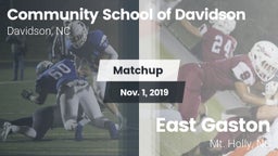 Matchup: Comm School Davidson vs. East Gaston  2019