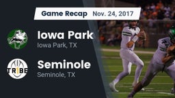 Recap: Iowa Park  vs. Seminole  2017