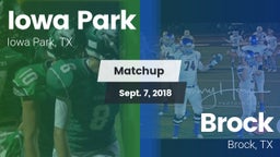 Matchup: Iowa Park High vs. Brock  2018