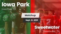 Matchup: Iowa Park High vs. Sweetwater  2018