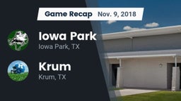 Recap: Iowa Park  vs. Krum  2018