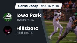 Recap: Iowa Park  vs. Hillsboro  2018