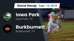 Recap: Iowa Park  vs. Burkburnett  2019