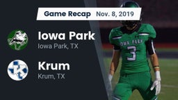 Recap: Iowa Park  vs. Krum  2019