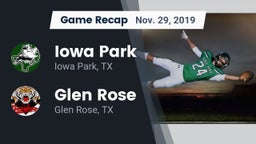 Recap: Iowa Park  vs. Glen Rose  2019