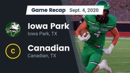 Recap: Iowa Park  vs. Canadian  2020