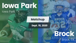 Matchup: Iowa Park High vs. Brock  2020