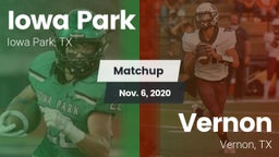 Matchup: Iowa Park High vs. Vernon  2020