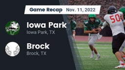 Recap: Iowa Park  vs. Brock  2022