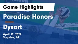 Paradise Honors  vs Dysart  Game Highlights - April 19, 2022