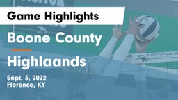 Boone County  vs Highlaands Game Highlights - Sept. 3, 2022