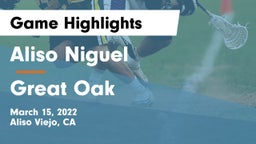 Aliso Niguel  vs Great Oak Game Highlights - March 15, 2022