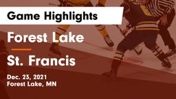 Forest Lake  vs St. Francis  Game Highlights - Dec. 23, 2021