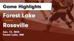 Forest Lake  vs Roseville  Game Highlights - Jan. 13, 2024