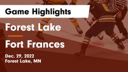 Forest Lake  vs Fort Frances Game Highlights - Dec. 29, 2022