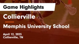 Collierville  vs Memphis University School Game Highlights - April 12, 2023