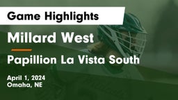 Millard West  vs Papillion La Vista South  Game Highlights - April 1, 2024