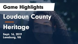 Loudoun County  vs Heritage  Game Highlights - Sept. 16, 2019