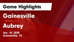 Gainesville  vs Aubrey  Game Highlights - Jan. 18, 2020