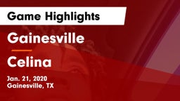 Gainesville  vs Celina  Game Highlights - Jan. 21, 2020