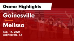 Gainesville  vs Melissa  Game Highlights - Feb. 14, 2020