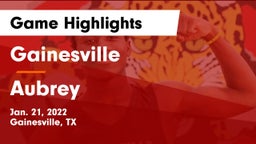 Gainesville  vs Aubrey  Game Highlights - Jan. 21, 2022