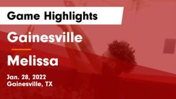 Gainesville  vs Melissa  Game Highlights - Jan. 28, 2022