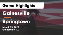 Gainesville  vs Springtown  Game Highlights - March 25, 2022