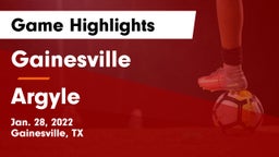 Gainesville  vs Argyle  Game Highlights - Jan. 28, 2022