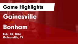 Gainesville  vs Bonham  Game Highlights - Feb. 28, 2024