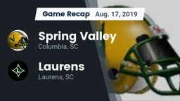 Recap: Spring Valley  vs. Laurens  2019
