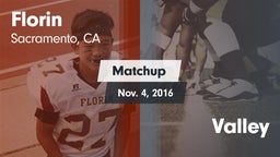 Matchup: Florin  vs. Valley 2016