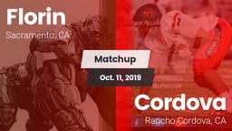 Matchup: Florin  vs. Cordova  2019