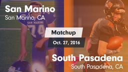 Matchup: San Marino High vs. South Pasadena  2016