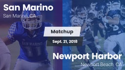 Matchup: San Marino High vs. Newport Harbor  2018